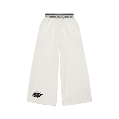 Striped Waist Wide Leg Pants