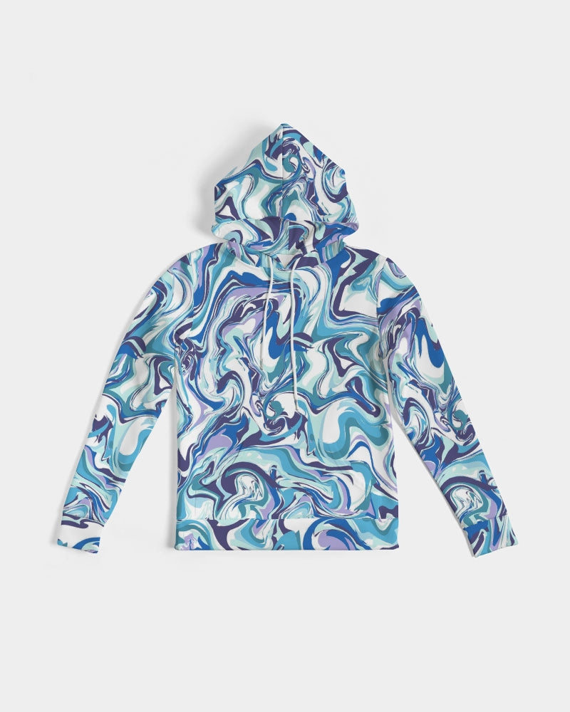 BLUE AND WHITE ABSTRACT Women's All-Over Print Hoodie