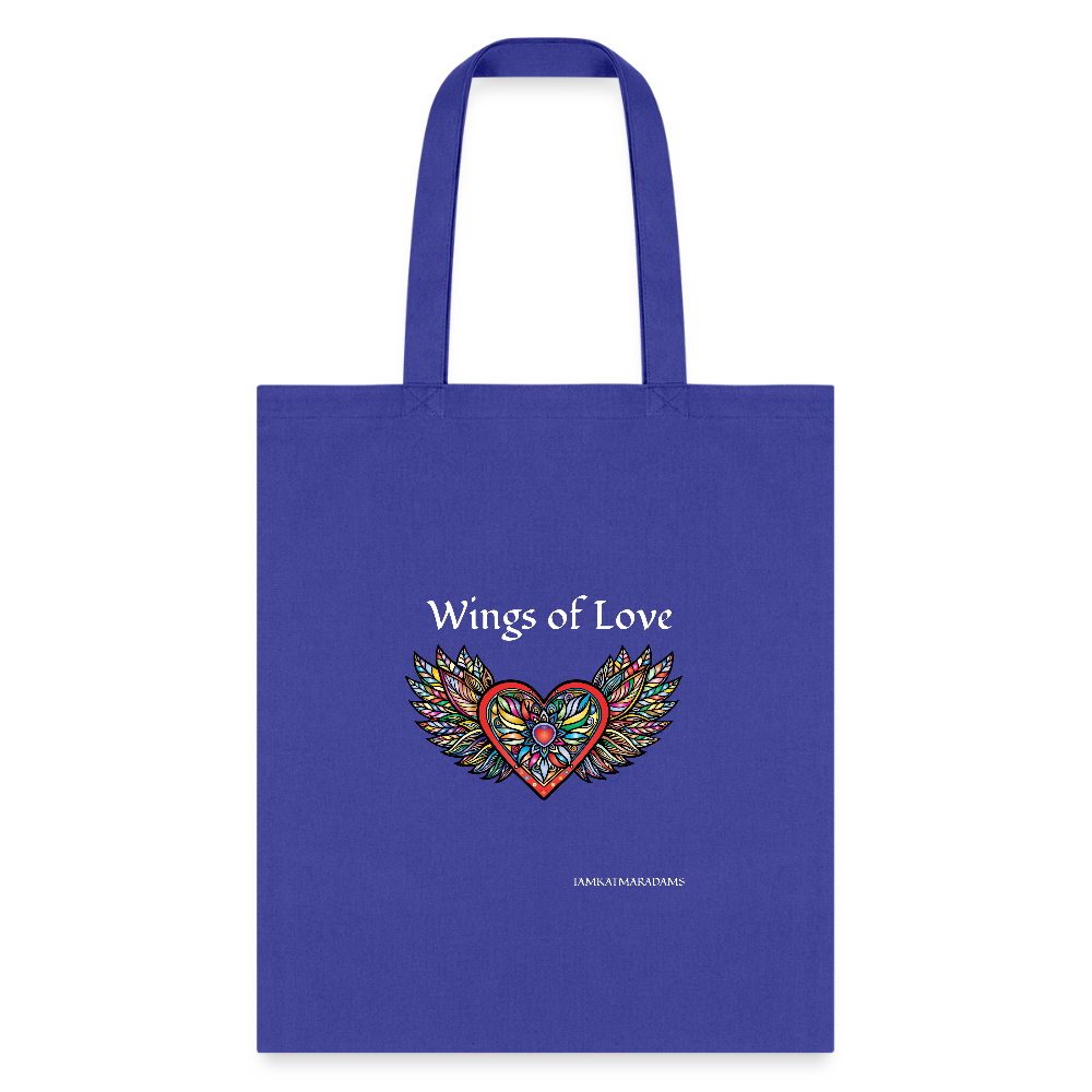 Wings of Love Tote Bag - royal blue