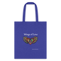 Wings of Love Tote Bag - royal blue