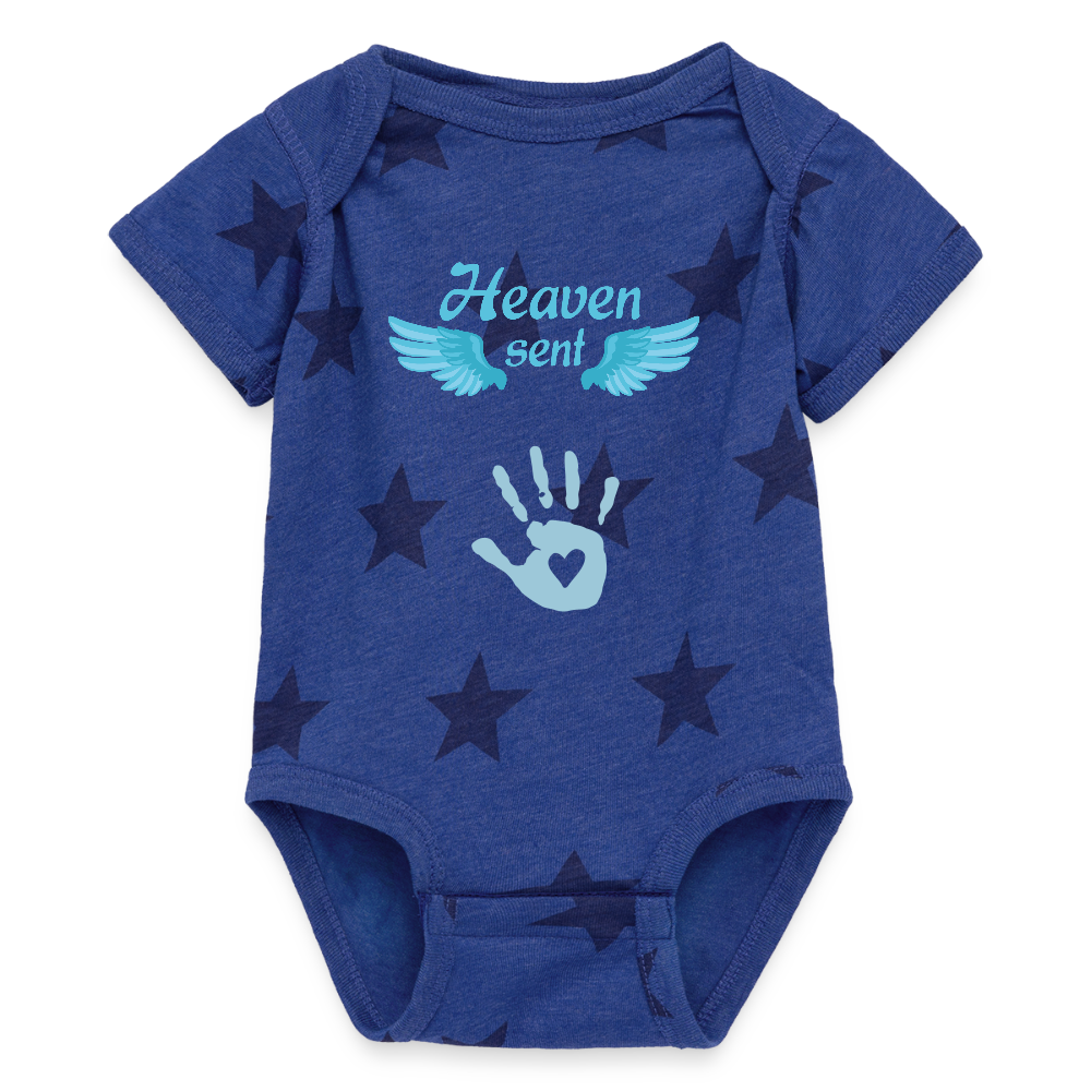Baby 5 Star Print One Piece - royal star
