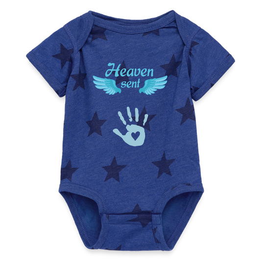 Baby 5 Star Print One Piece - royal star