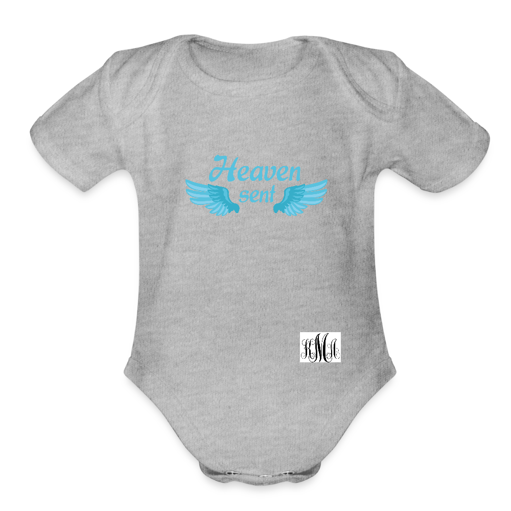 Organic Short Sleeve Baby Bodysuit - heather grey