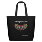 Wings of Love Eco-Friendly Cotton Tote - black