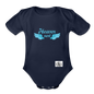 Organic Short Sleeve Baby Bodysuit - dark navy