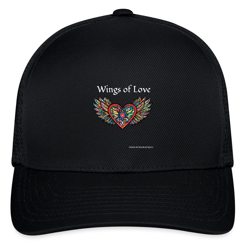 Wings of Love Flexfit Fitted Baseball Cap - black