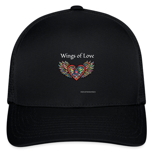 Wings of Love Flexfit Fitted Baseball Cap - black