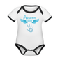 Organic Contrast Short Sleeve Baby Bodysuit - white/black