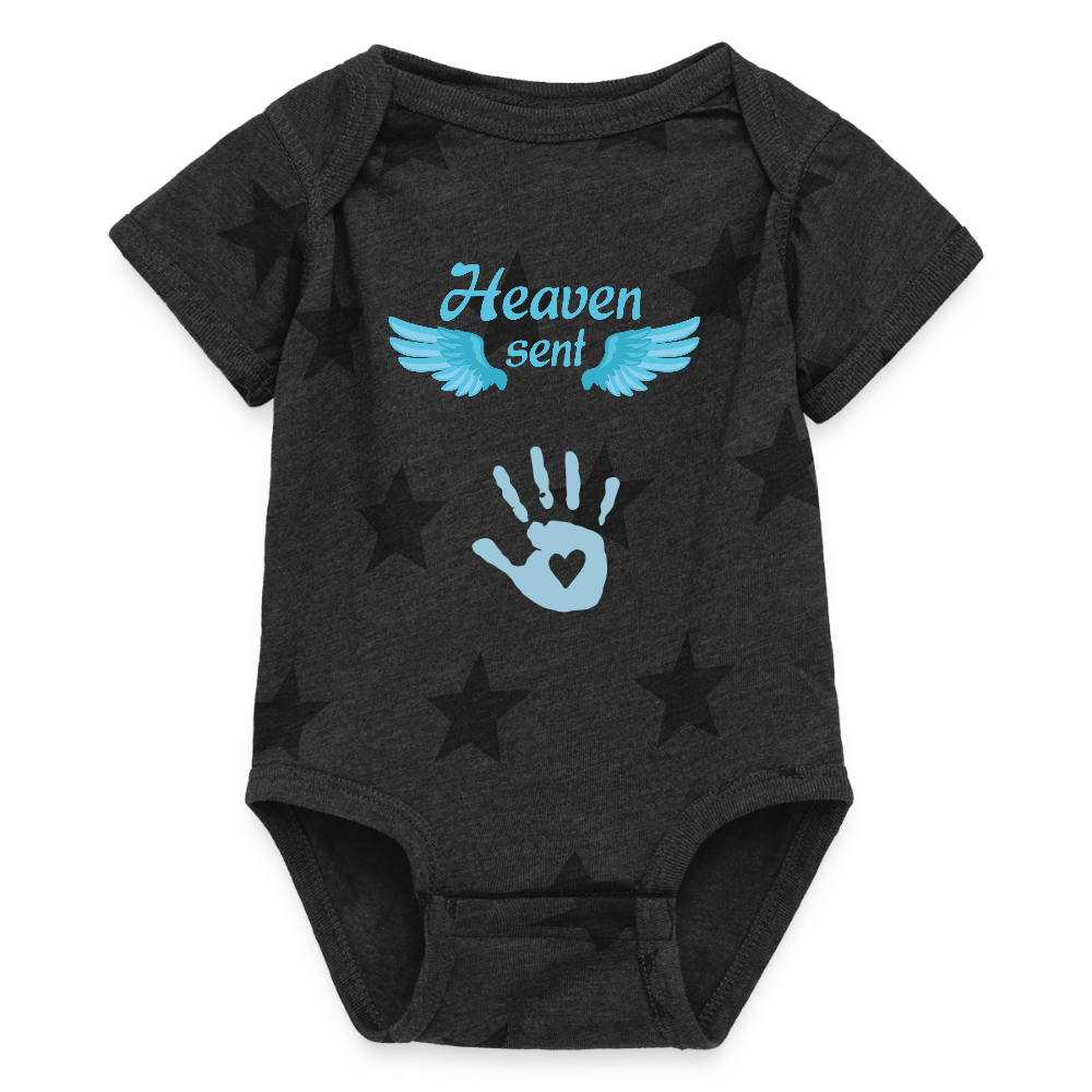 Baby 5 Star Print One Piece - charcoal star 