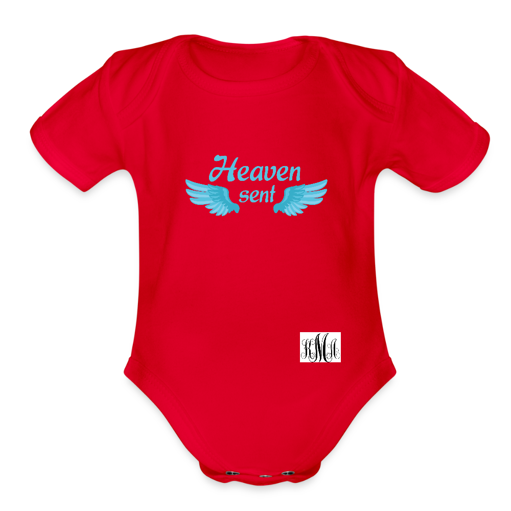 Organic Short Sleeve Baby Bodysuit - red
