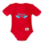 Organic Short Sleeve Baby Bodysuit - red