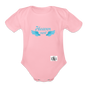 Organic Short Sleeve Baby Bodysuit - light pink