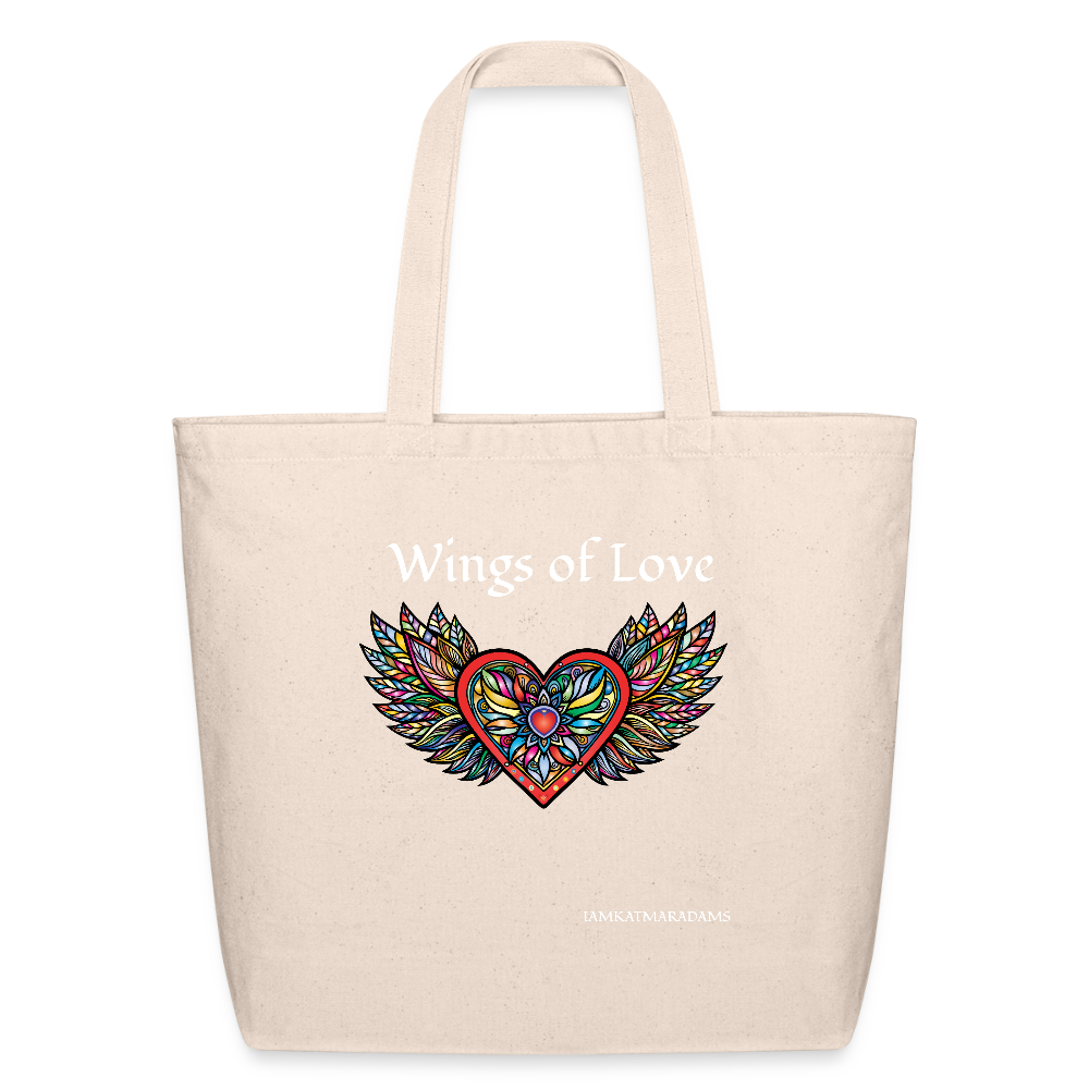 Wings of Love Eco-Friendly Cotton Tote - natural