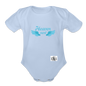 Organic Short Sleeve Baby Bodysuit - sky