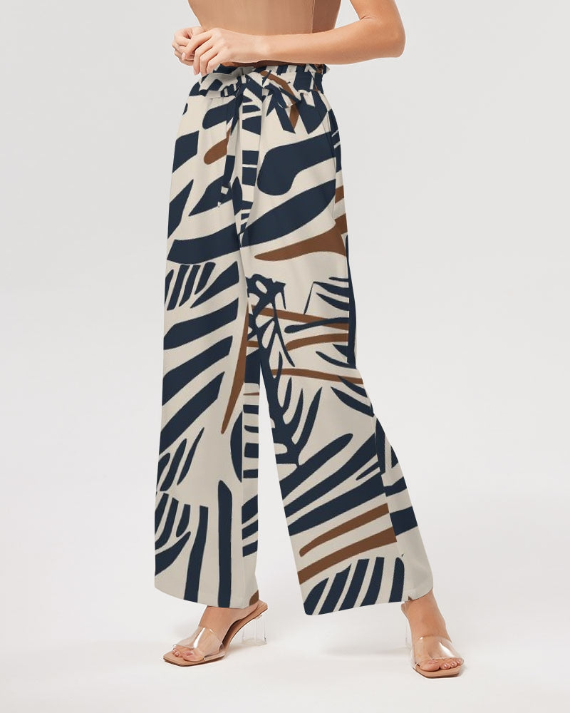 It Takes A Village Women's All-Over Print High-Rise Wide Leg Pants