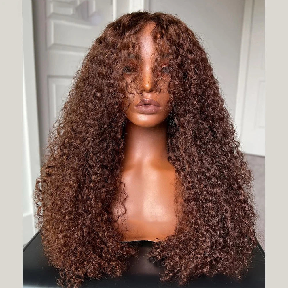 Long Natural Black Brown Kinky Curly 26inch Wig