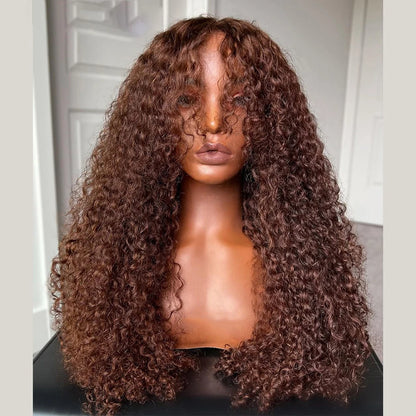 Long Natural Black Brown Kinky Curly 26inch Wig - KAT MAR ADAMS