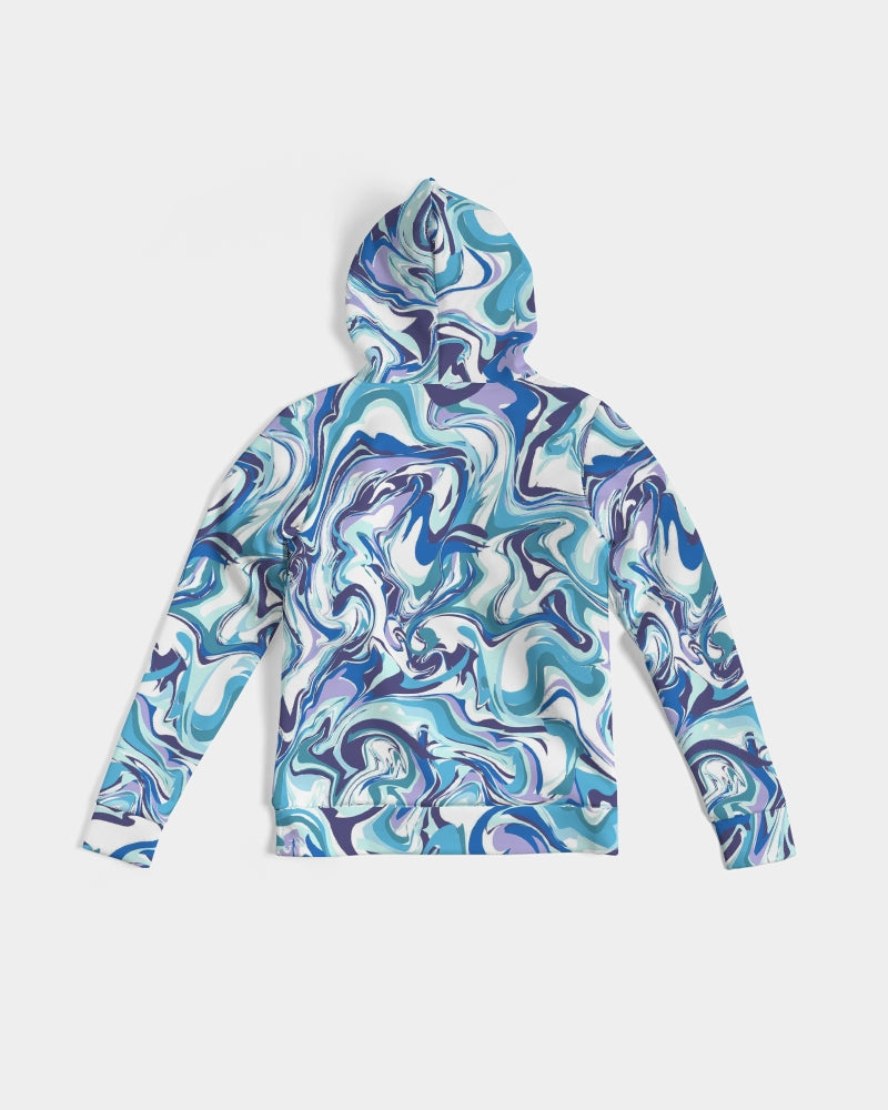 BLUE AND WHITE ABSTRACT Women's All-Over Print Hoodie