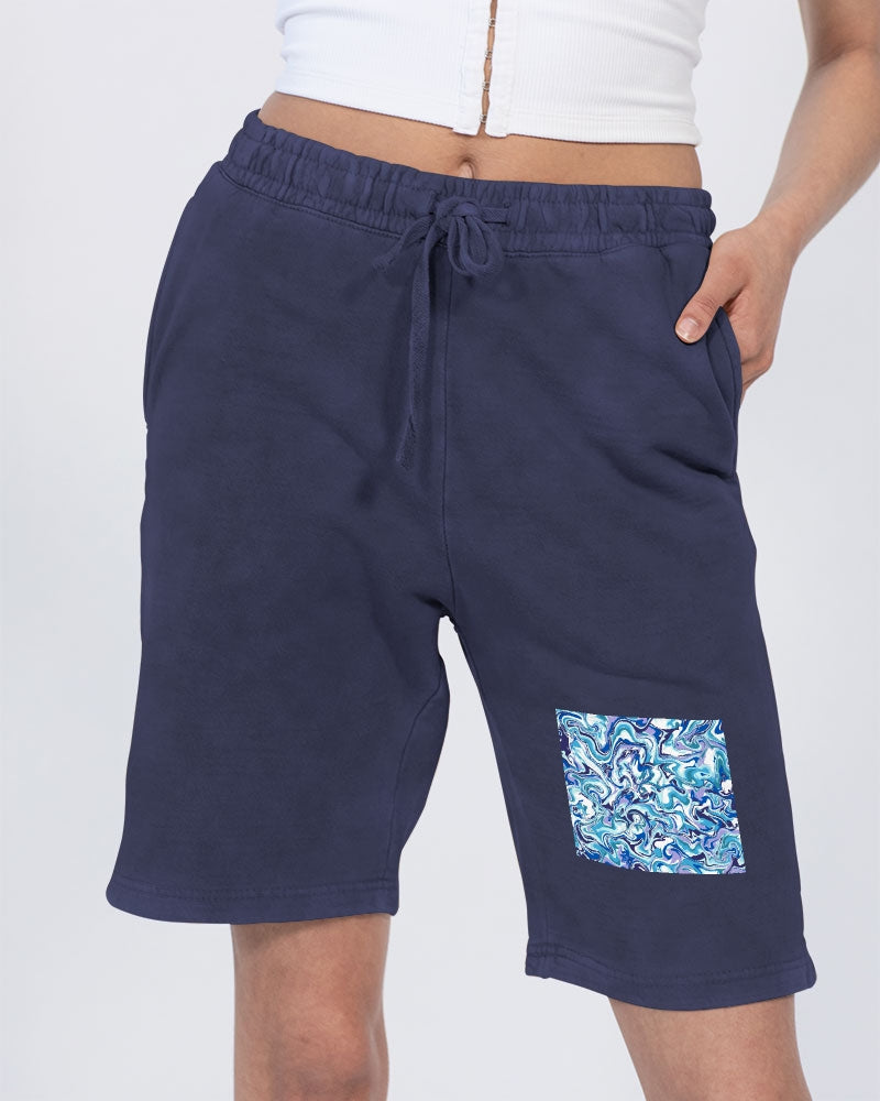 BLUE AND WHITE ABSTRACT Unisex Vintage Shorts | Lane Seven