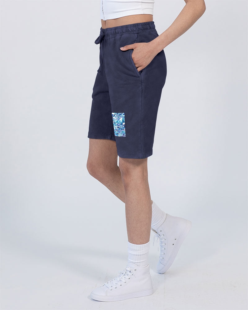 BLUE AND WHITE ABSTRACT Unisex Vintage Shorts | Lane Seven