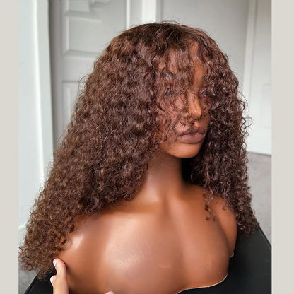 Long Natural Black Brown Kinky Curly 26inch Wig - KAT MAR ADAMS