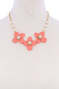 Stylish Flower And Pearl Necklace Set
