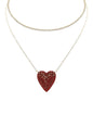 Rhinestone Heart Choker And Necklace Set