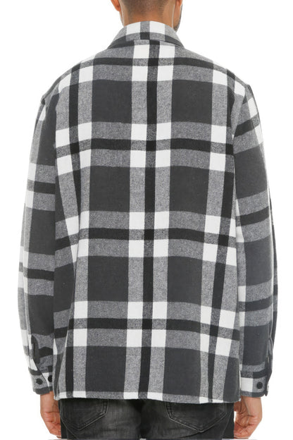 Plus Size Men's Checkered Soft Flannel Shacket