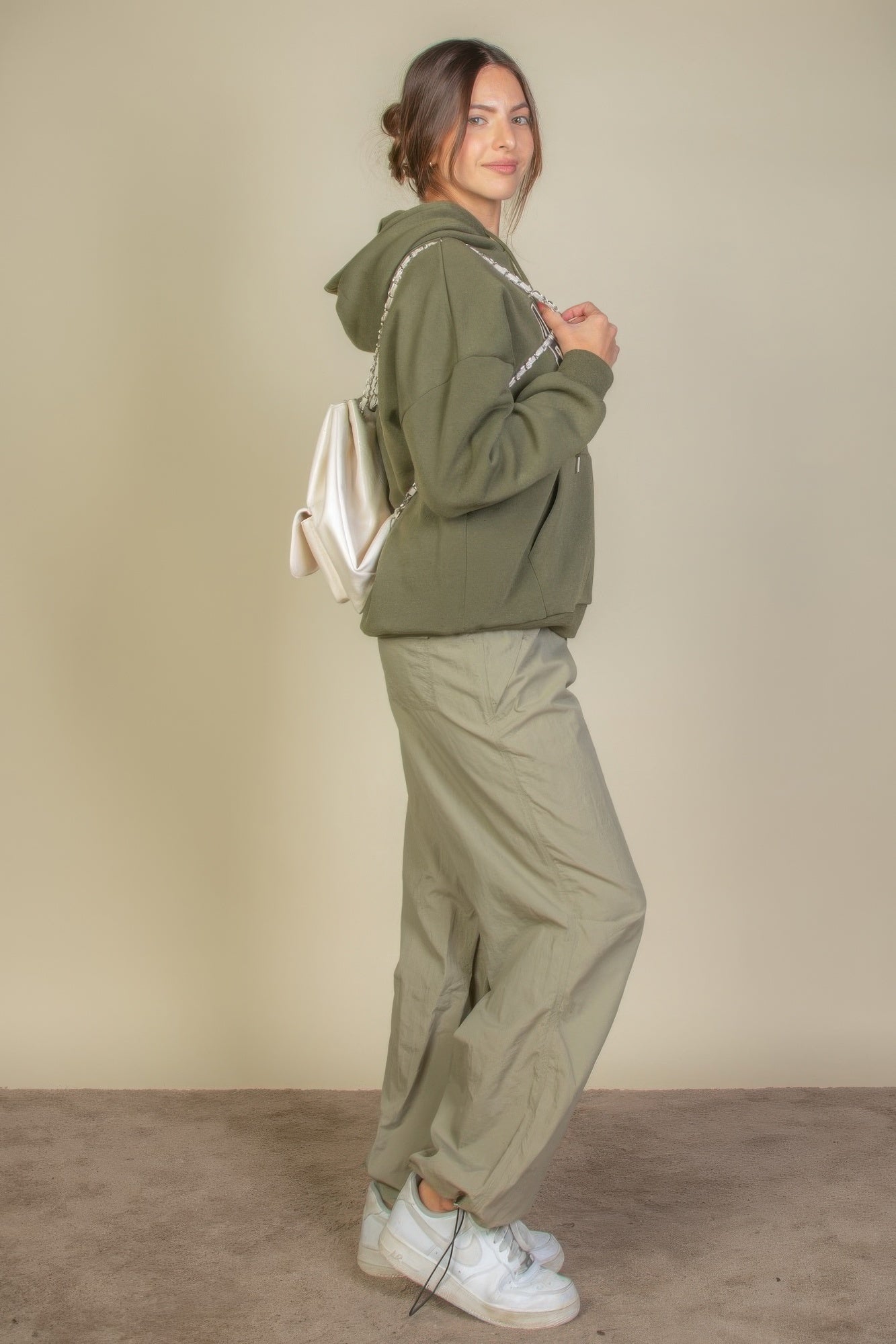 Graphic Kangaroo Pocket Drawstring Hoodie