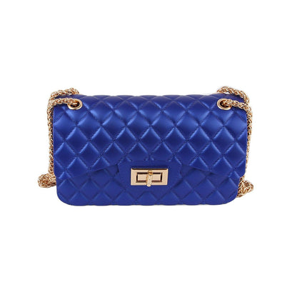 Matte Leather Small Clutch Shoulder Bag: Cobalt Blue