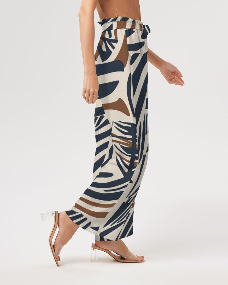 It Takes A Village Women's All-Over Print High-Rise Wide Leg Pants