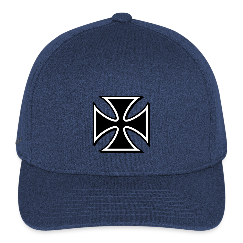 Flexfit Fitted Melange Baseball Cap - heather navy