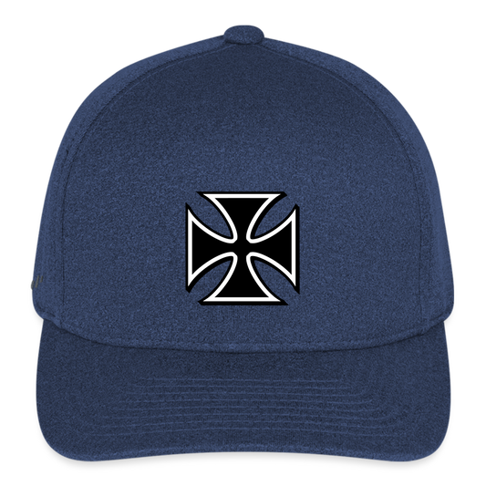 Flexfit Fitted Melange Baseball Cap - heather navy